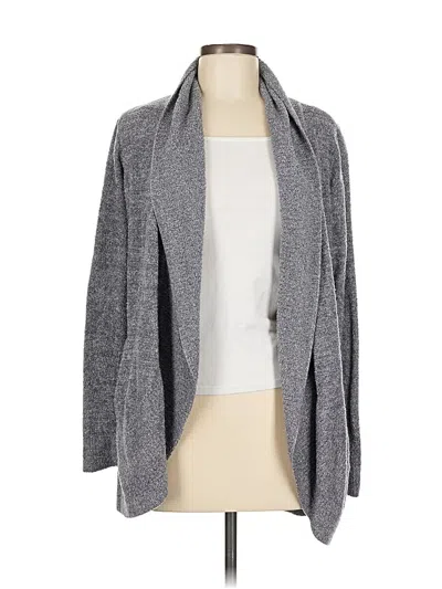 Pre-owned Barefoot Dreams Cozychic Lite Cardigan Sweater In Gray