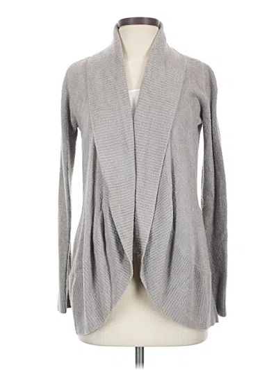 Pre-owned Barefoot Dreams Cozychic Lite Cardigan Sweater In Gray