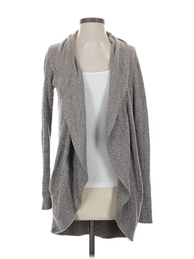 Pre-owned Barefoot Dreams Cozychic Lite Cardigan Sweater In Gray