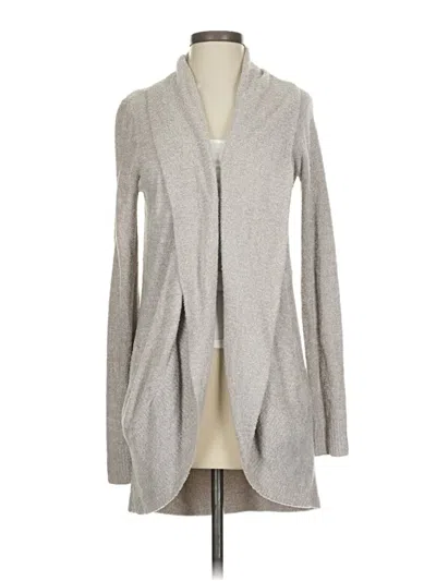 Pre-owned Barefoot Dreams Cozychic Lite Cardigan Sweater In Gray