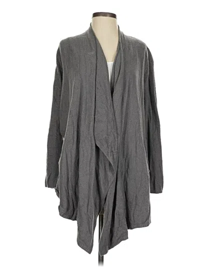 Pre-owned Barefoot Dreams Cozychic Lite Cardigan Sweater In Gray