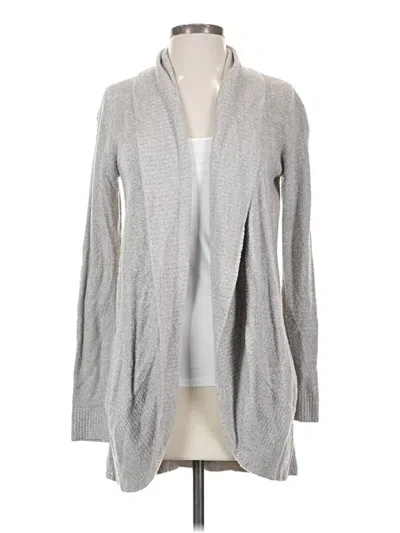 Pre-owned Barefoot Dreams Cozychic Lite Cardigan Sweater In Gray