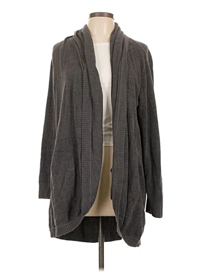 Pre-owned Barefoot Dreams Cozychic Lite Cardigan Sweater In Gray
