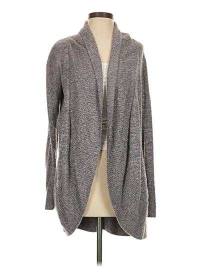 Pre-owned Barefoot Dreams Cozychic Lite Cardigan Sweater In Gray