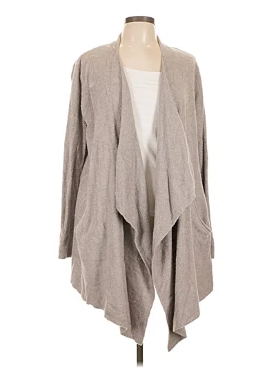 Pre-owned Barefoot Dreams Cozychic Lite Cardigan Sweater In Gray