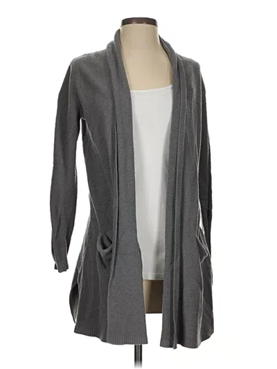 Pre-owned Barefoot Dreams Cozychic Lite Cardigan Sweater In Gray