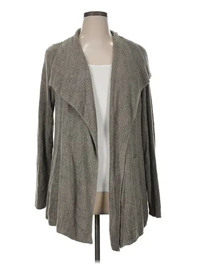 Pre-owned Barefoot Dreams Cozychic Lite Cardigan Sweater In Gray