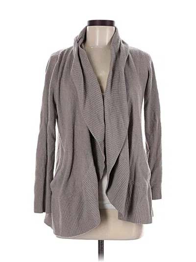 Pre-owned Barefoot Dreams Cozychic Lite Cardigan Sweater In Gray