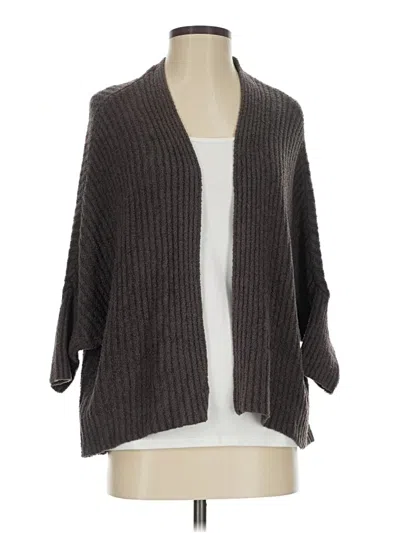 Pre-owned Barefoot Dreams Cozychic Lite Cardigan Sweater In Gray