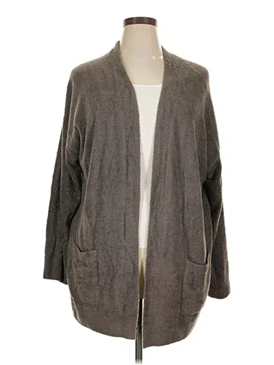 Pre-owned Barefoot Dreams Cozychic Lite Cardigan Sweater In Gray