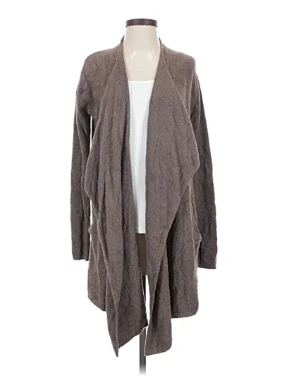 Pre-owned Barefoot Dreams Cozychic Lite Cardigan Sweater In Gray