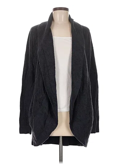 Pre-owned Barefoot Dreams Cozychic Lite Cardigan Sweater In Gray
