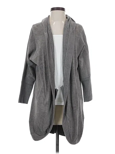 Pre-owned Barefoot Dreams Cozychic Lite Cardigan Sweater In Gray