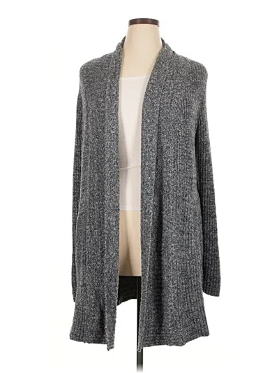 Pre-owned Barefoot Dreams Cozychic Lite Cardigan Sweater In Gray