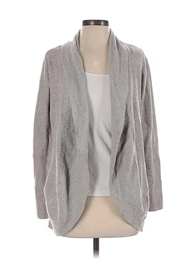 Pre-owned Barefoot Dreams Cozychic Lite Cardigan Sweater In Gray