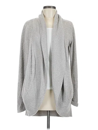 Pre-owned Barefoot Dreams Cozychic Lite Cardigan Sweater In Gray