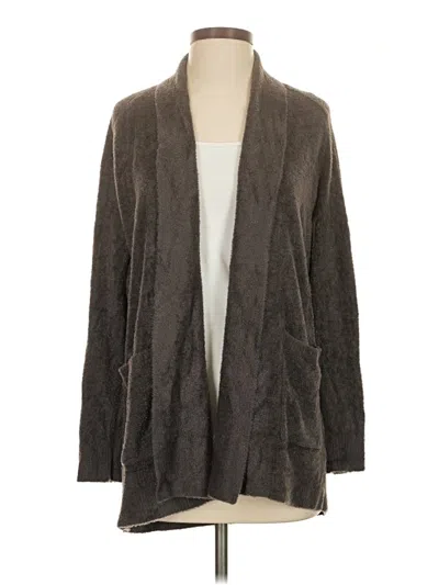 Pre-owned Barefoot Dreams Cozychic Lite Cardigan Sweater In Gray