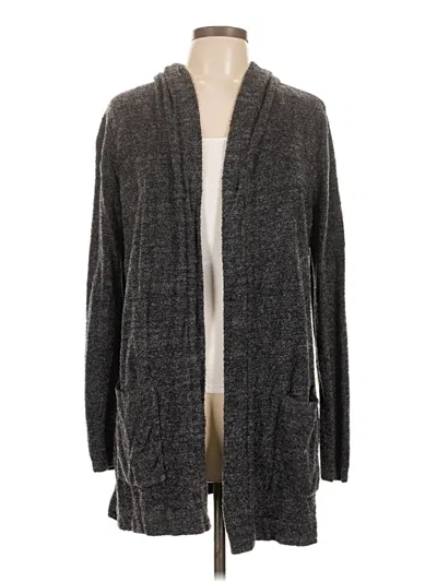 Pre-owned Barefoot Dreams Cozychic Lite Cardigan Sweater In Gray