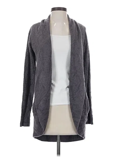 Pre-owned Barefoot Dreams Cozychic Lite Cardigan Sweater In Gray