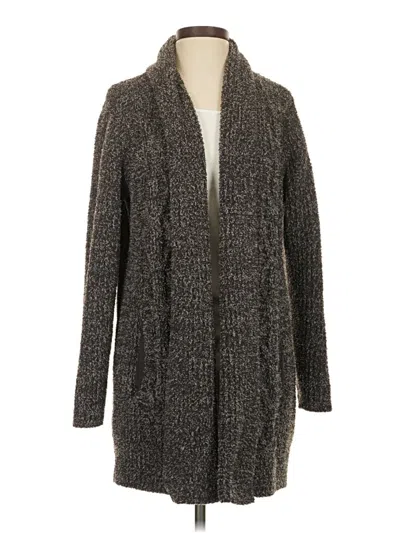 Pre-owned Barefoot Dreams Cozychic Lite Cardigan Sweater In Gray