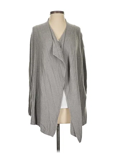 Pre-owned Barefoot Dreams Cozychic Lite Cardigan Sweater In Gray