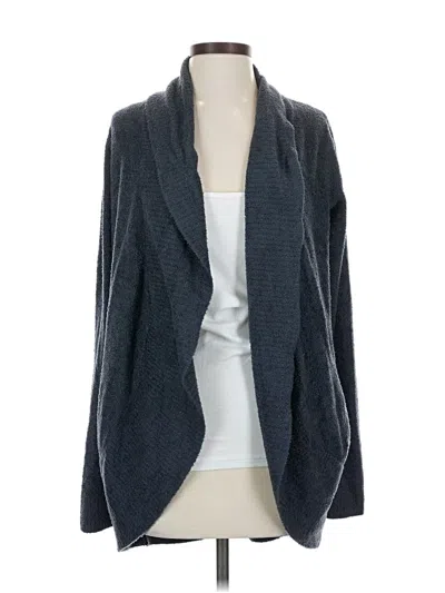 Pre-owned Barefoot Dreams Cozychic Lite Cardigan Sweater In Gray