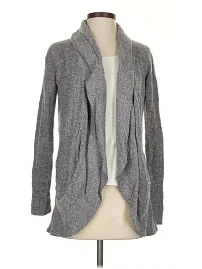 Pre-owned Barefoot Dreams Cozychic Lite Cardigan Sweater In Gray
