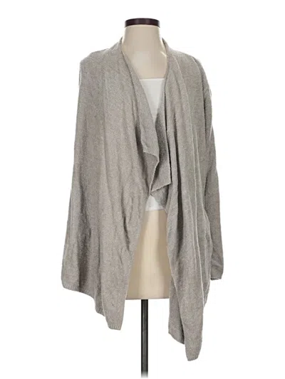 Pre-owned Barefoot Dreams Cozychic Lite Cardigan Sweater In Gray