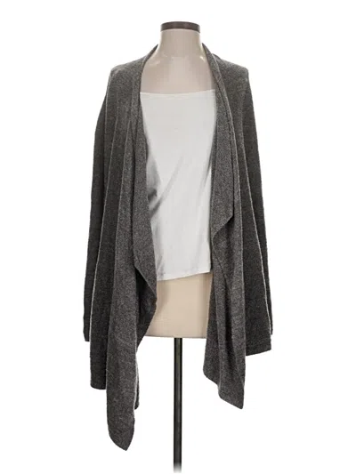 Pre-owned Barefoot Dreams Cozychic Lite Cardigan Sweater In Gray