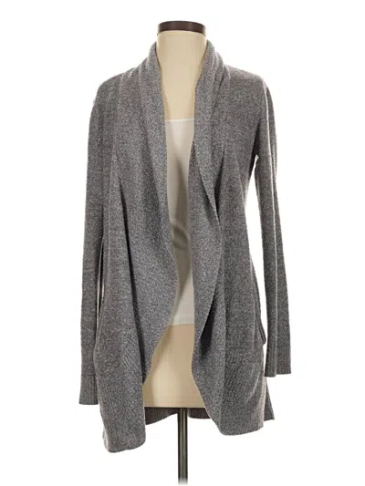 Pre-owned Barefoot Dreams Cozychic Lite Cardigan Sweater In Gray
