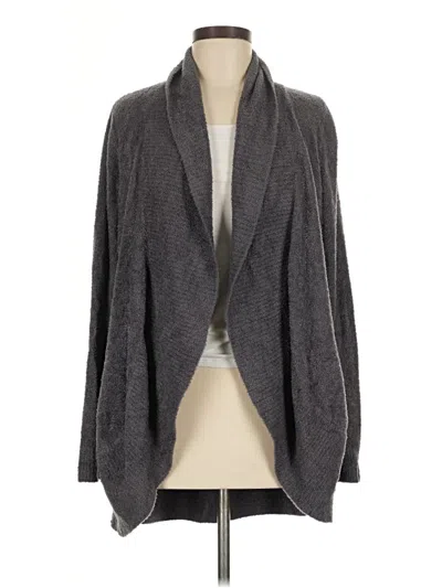 Pre-owned Barefoot Dreams Cozychic Lite Cardigan Sweater In Gray