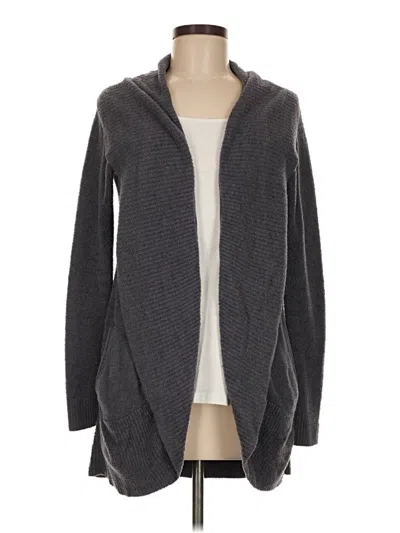 Pre-owned Barefoot Dreams Cozychic Lite Cardigan Sweater In Gray