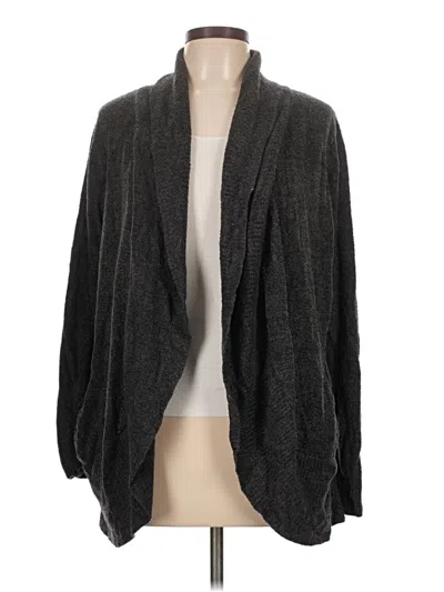 Pre-owned Barefoot Dreams Cozychic Lite Cardigan Sweater In Gray