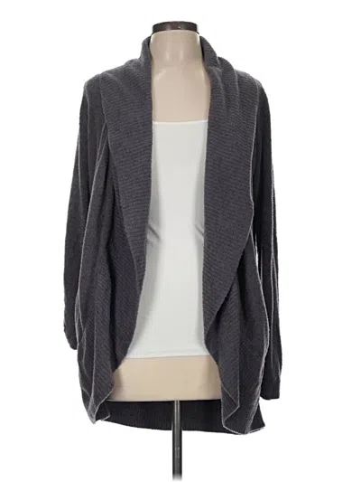 Pre-owned Barefoot Dreams Cozychic Lite Cardigan Sweater In Gray
