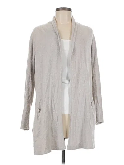 Pre-owned Barefoot Dreams Cozychic Lite Cardigan Sweater In Gray