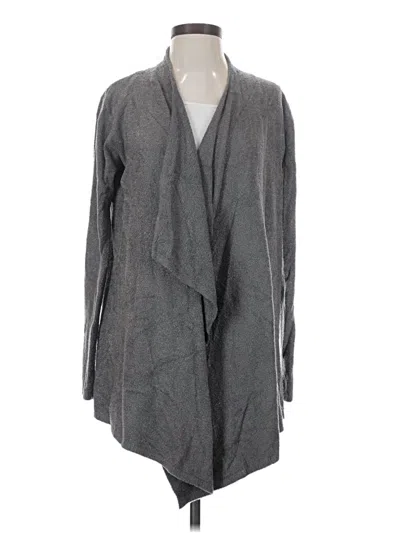 Pre-owned Barefoot Dreams Cozychic Lite Cardigan Sweater In Gray