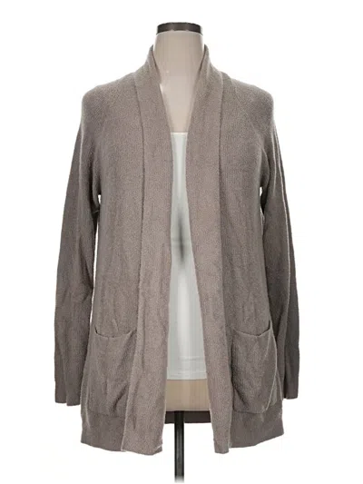 Pre-owned Barefoot Dreams Cozychic Lite Cardigan Sweater In Gray