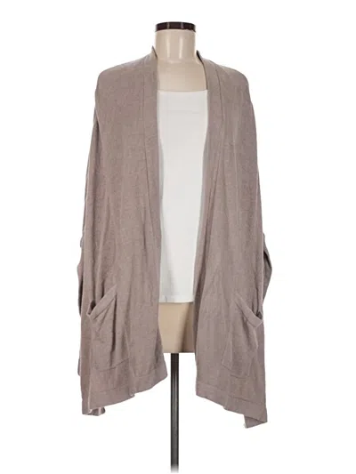 Pre-owned Barefoot Dreams Cozychic Lite Cardigan Sweater In Gray