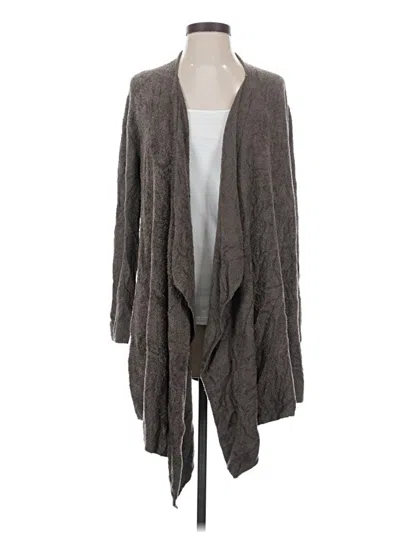 Pre-owned Barefoot Dreams Cozychic Lite Cardigan Sweater In Gray