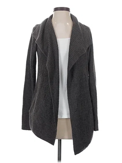 Pre-owned Barefoot Dreams Cozychic Lite Cardigan Sweater In Gray