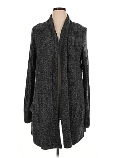 Pre-owned Barefoot Dreams Cozychic Lite Cardigan Sweater In Gray