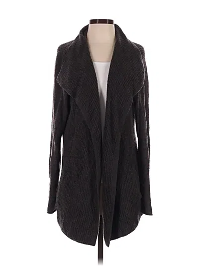 Pre-owned Barefoot Dreams Cozychic Lite Cardigan Sweater In Gray