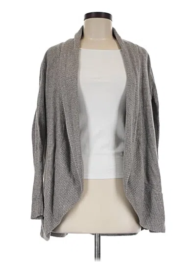 Pre-owned Barefoot Dreams Cozychic Lite Cardigan Sweater In Gray