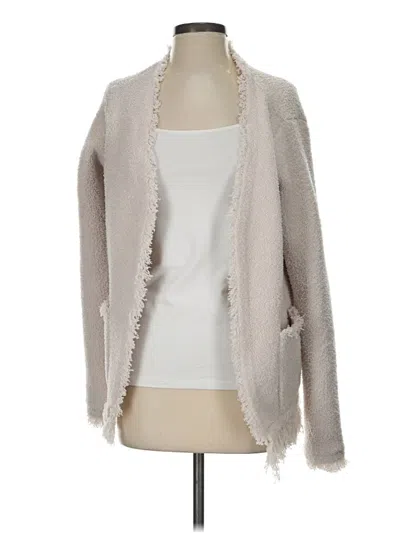 Pre-owned Barefoot Dreams Cozychic Lite Cardigan Sweater In Gray
