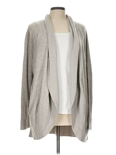 Pre-owned Barefoot Dreams Cozychic Lite Cardigan Sweater In Gray
