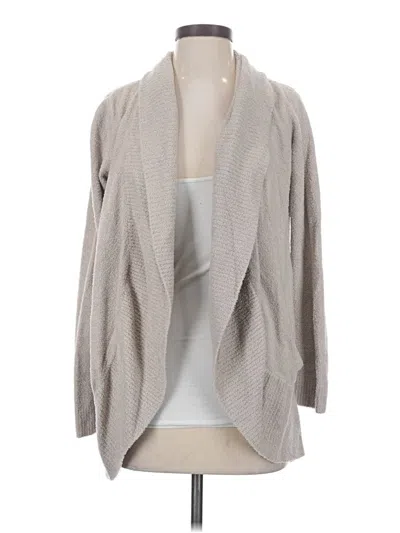 Pre-owned Barefoot Dreams Cozychic Lite Cardigan Sweater In Gray
