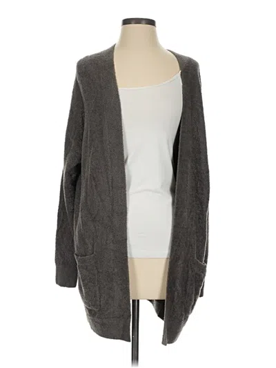 Pre-owned Barefoot Dreams Cozychic Lite Cardigan Sweater In Gray