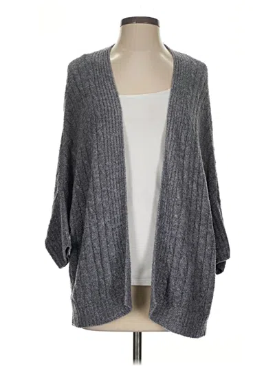 Pre-owned Barefoot Dreams Cozychic Lite Cardigan Sweater In Gray