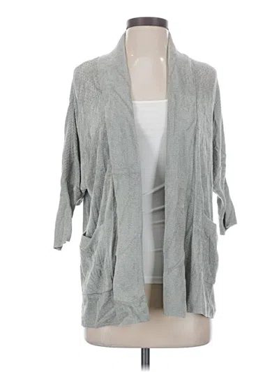 Pre-owned Barefoot Dreams Cozychic Lite Cardigan Sweater In Gray