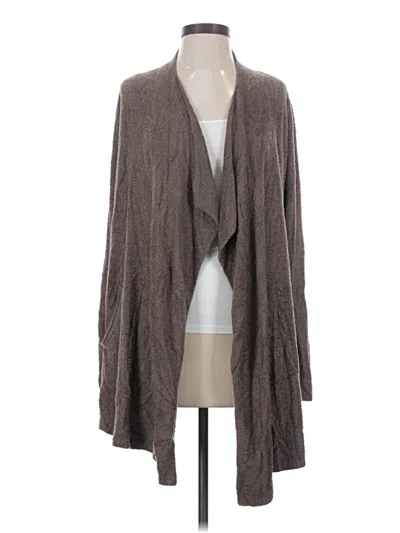 Pre-owned Barefoot Dreams Cozychic Lite Cardigan Sweater In Gray